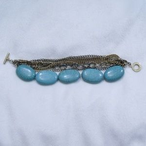 Janna Conner Faux Turquoise Chain Bracelet